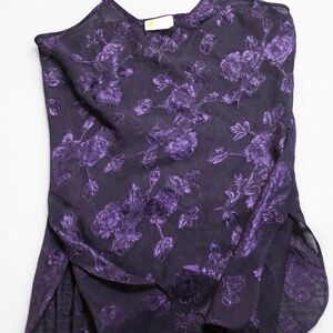 ✨️🪻Floral Purple Sheer Lingerie Pajama Top